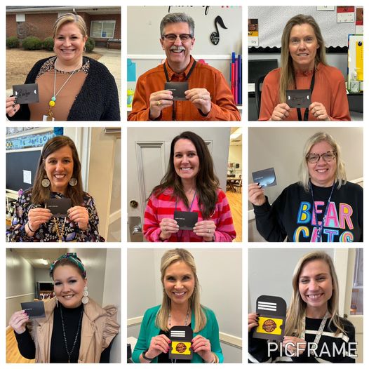 Johnny’s Bar-B-Q gave 9 staff members at East Elementary School a gift of $15 gift cards for perfect attendance for the second 9 weeks of school.