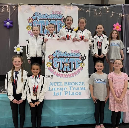 Congratulations to the Cullman Gymnastics and Cheer Academy Bronze Team on bringing home the title of State Champions!